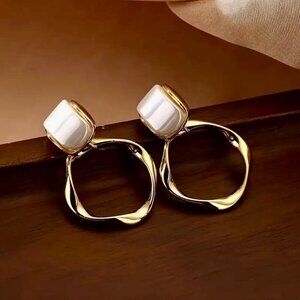 Contemporary Golden Statement Earrings